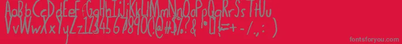 Thedogatemyhomeworkbold Font – Gray Fonts on Red Background