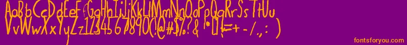 Thedogatemyhomeworkbold Font – Orange Fonts on Purple Background