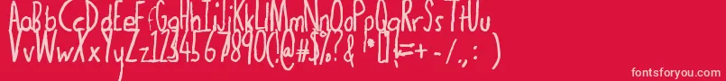 Thedogatemyhomeworkbold Font – Pink Fonts on Red Background