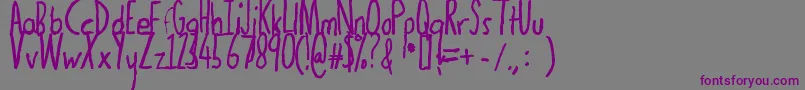 Thedogatemyhomeworkbold Font – Purple Fonts on Gray Background