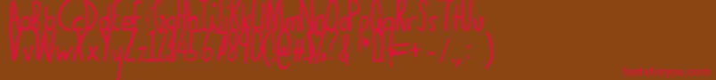 Thedogatemyhomeworkbold Font – Red Fonts on Brown Background
