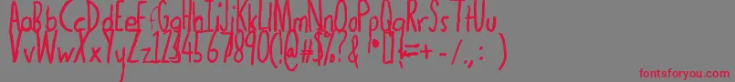 Thedogatemyhomeworkbold Font – Red Fonts on Gray Background