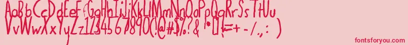 Thedogatemyhomeworkbold Font – Red Fonts on Pink Background