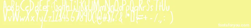 フォントThedogatemyhomeworkbold – 黄色い背景に白い文字