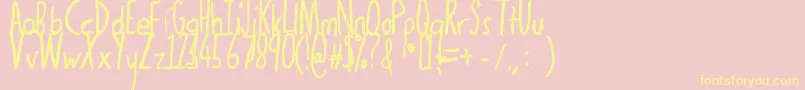 Thedogatemyhomeworkbold Font – Yellow Fonts on Pink Background