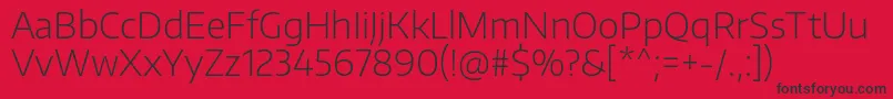 EncodesansExtralight-Schriftart – Schwarze Schriften auf rotem Hintergrund