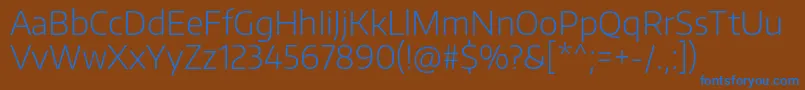 EncodesansExtralight Font – Blue Fonts on Brown Background