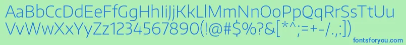 EncodesansExtralight Font – Blue Fonts on Green Background