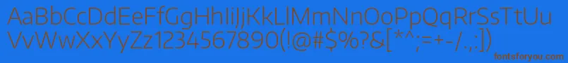 EncodesansExtralight Font – Brown Fonts on Blue Background