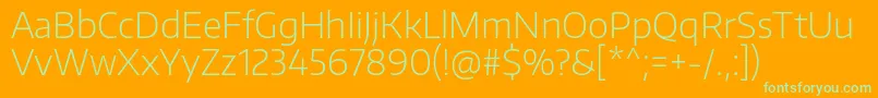 EncodesansExtralight Font – Green Fonts on Orange Background