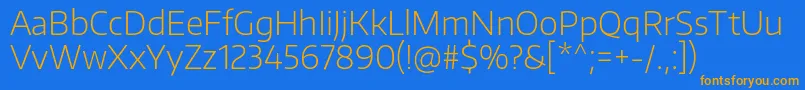 EncodesansExtralight Font – Orange Fonts on Blue Background