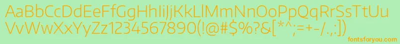 EncodesansExtralight Font – Orange Fonts on Green Background