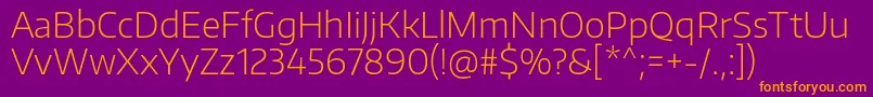 EncodesansExtralight Font – Orange Fonts on Purple Background