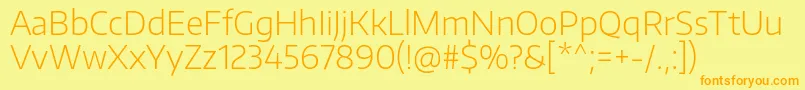 EncodesansExtralight Font – Orange Fonts on Yellow Background