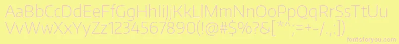 EncodesansExtralight Font – Pink Fonts on Yellow Background