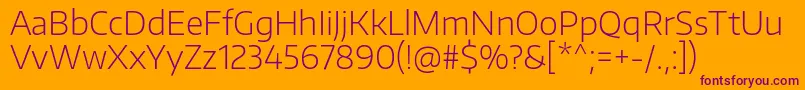 EncodesansExtralight Font – Purple Fonts on Orange Background