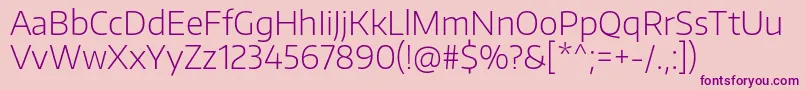 Weitere Informationen zur EncodesansExtralight-Schriftart EncodesansExtralight-Schriftart – Violette Schriften auf rosa Hintergrund