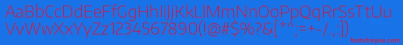 EncodesansExtralight Font – Red Fonts on Blue Background