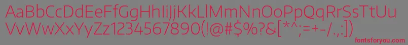 フォントEncodesansExtralight – 赤い文字の灰色の背景