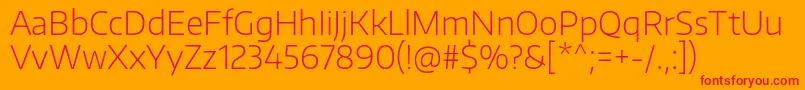 EncodesansExtralight Font – Red Fonts on Orange Background