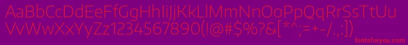 EncodesansExtralight Font – Red Fonts on Purple Background