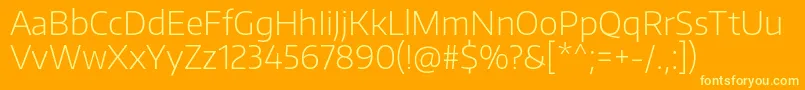 EncodesansExtralight Font – Yellow Fonts on Orange Background