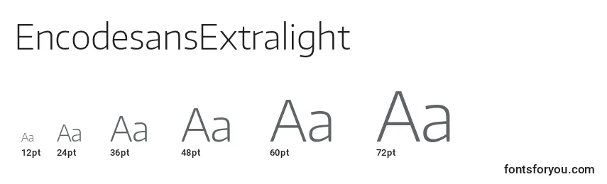 EncodesansExtralight Font Sizes