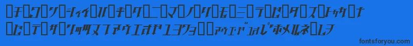 GolgothaObliqueJ. Font – Black Fonts on Blue Background