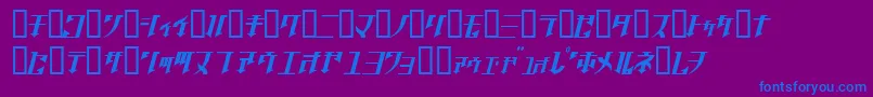 GolgothaObliqueJ. Font – Blue Fonts on Purple Background