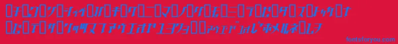 GolgothaObliqueJ. Font – Blue Fonts on Red Background