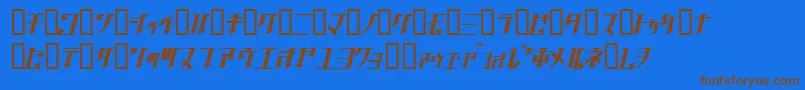 GolgothaObliqueJ. Font – Brown Fonts on Blue Background