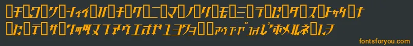 フォントGolgothaObliqueJ. – 黒い背景にオレンジの文字