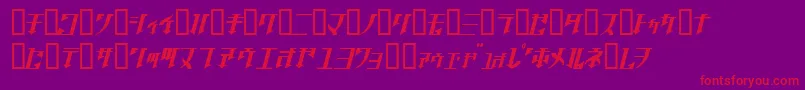 GolgothaObliqueJ.-Schriftart – Rote Schriften auf violettem Hintergrund