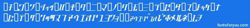 フォントGolgothaObliqueJ. – 青い背景に白い文字