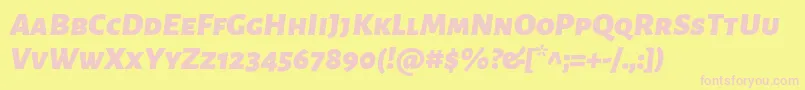 フォントAlegreyasansscBlackitalic – ピンクのフォント、黄色の背景