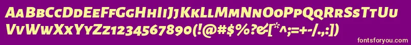Czcionka AlegreyasansscBlackitalic – żółte czcionki na fioletowym tle