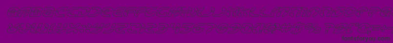Weitere Informationen zur Starfighteroutital-Schriftart Starfighteroutital-Schriftart – Schwarze Schriften auf violettem Hintergrund