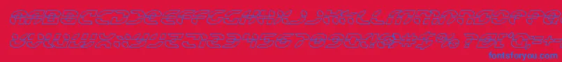 Starfighteroutital Font – Blue Fonts on Red Background