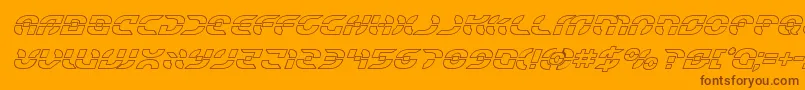 fuente Starfighteroutital – Fuentes Marrones Sobre Fondo Naranja