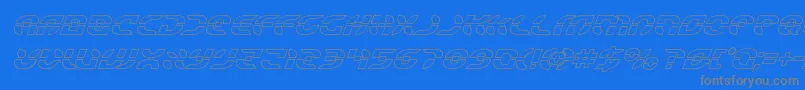 Starfighteroutital Font – Gray Fonts on Blue Background