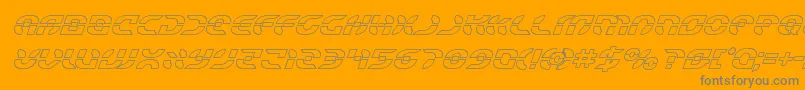 Starfighteroutital-Schriftart – Graue Schriften auf orangefarbenem Hintergrund