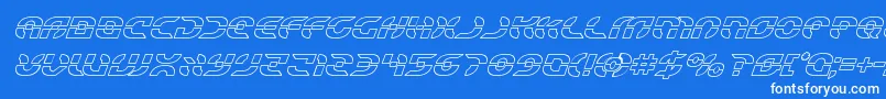 Starfighteroutital Font – White Fonts on Blue Background