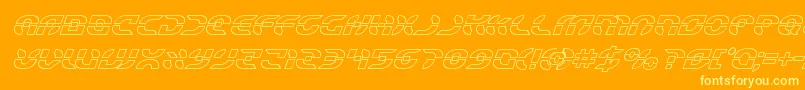 フォントStarfighteroutital – オレンジの背景に黄色の文字