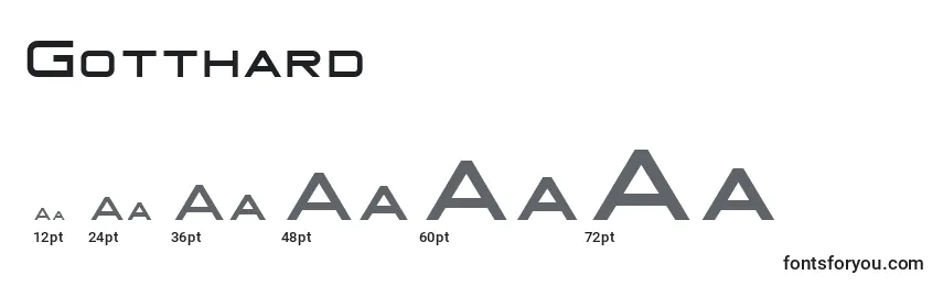 Размеры шрифта Gotthard