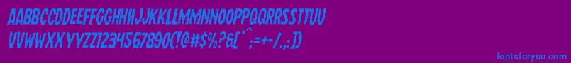 Wolfbrotherslightital Font – Blue Fonts on Purple Background