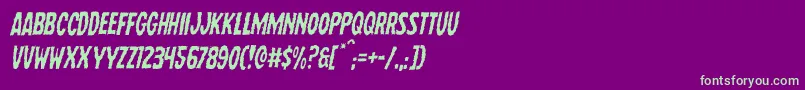 Wolfbrotherslightital Font – Green Fonts on Purple Background