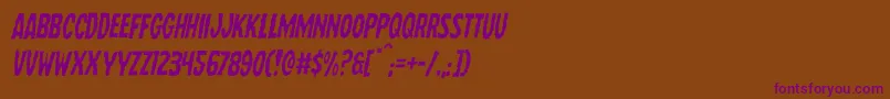 Wolfbrotherslightital Font – Purple Fonts on Brown Background