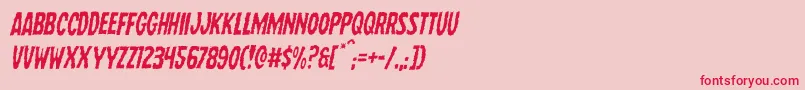 Wolfbrotherslightital-Schriftart – Rote Schriften auf rosa Hintergrund