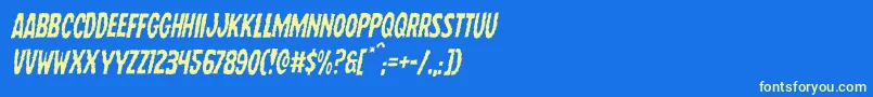 Wolfbrotherslightital Font – Yellow Fonts on Blue Background