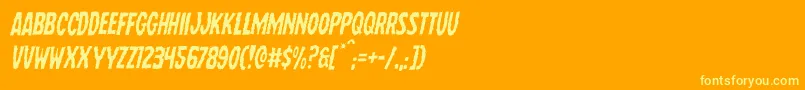 Wolfbrotherslightital Font – Yellow Fonts on Orange Background